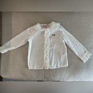 Bonpoint white shirt 100%cotton 4T